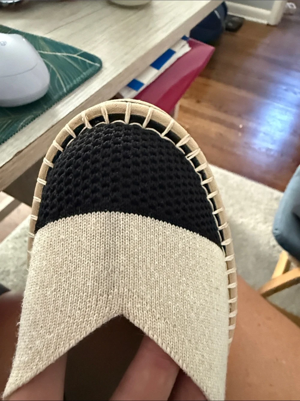 ROTHY’S Womens Two-Tone Canvas Espadrille Flats - White & Black